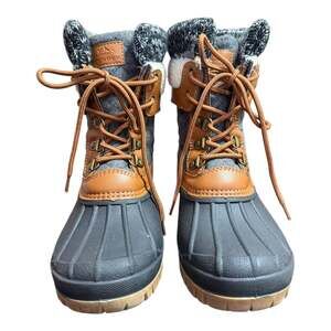 ALEADER Women's Size 7 Waterproof Insulated Winter Duck Snow Boots Brown/Grey